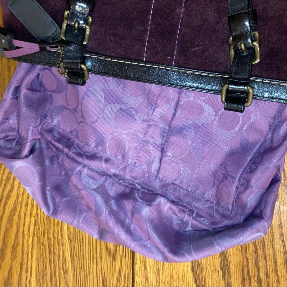 Vintage Coach Hampton Purple Suede Tassel Satchel - EUC E05S 7476 - Picture 9 of 12